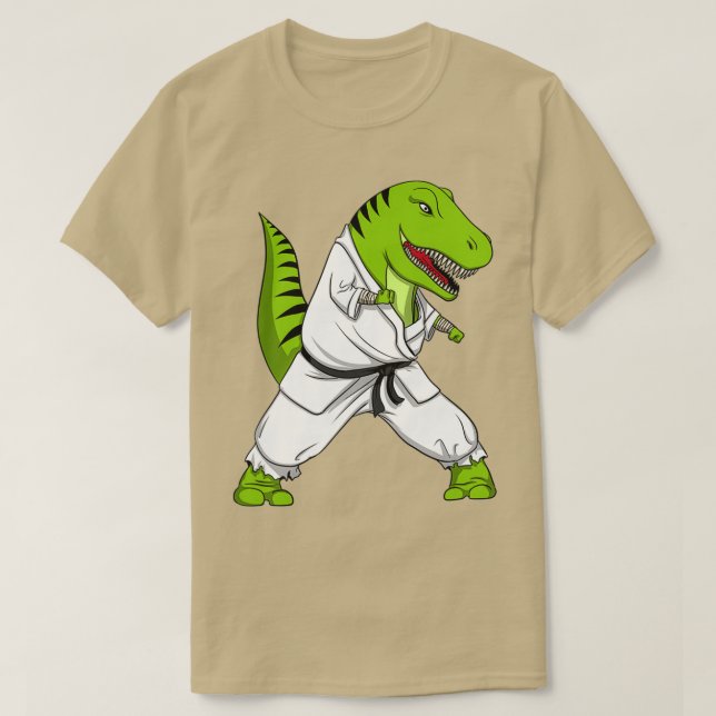 TRex Dinosaur Karate T Shirt (Design framsida)