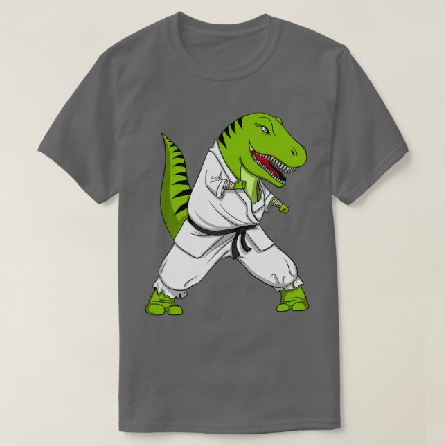 TRex Dinosaur Karate T Shirt (Design framsida)