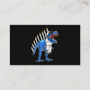 Trex Dinosaur Menorah Hanukkah Chanukah Jewish Boy Visitkort