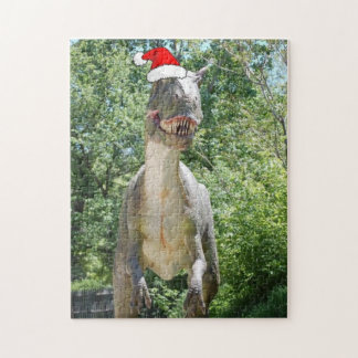 TREX Dinosaur på Jultomten Hat Pussel
