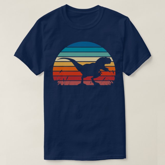 Trex Dinosaur Retro Sunset T Shirt (Design framsida)