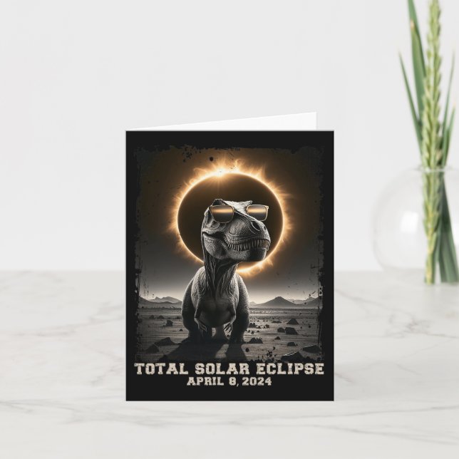 Trex Dinosaur Totality 2024 Kids Boys Total Solar Kort (Framsida)