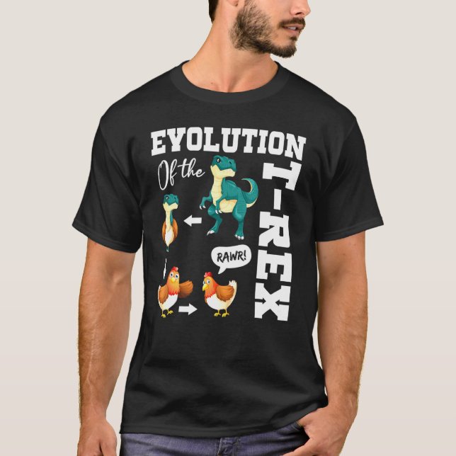 Trex Evolution Of The T-Rex Dinosaur Kyckling Gag  T Shirt (Framsida)