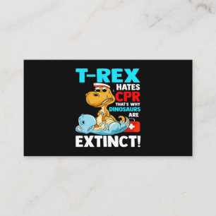 TRex Hates CPR Dinosaur Nurse Funny Nursing Studen Visitkort