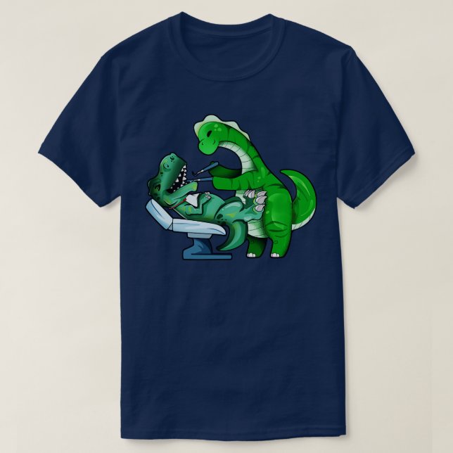 TREX hos Brachiosaurus tandläkare T Shirt (Design framsida)