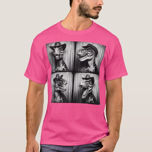 Trex i Cowboy Hat Dinosaur Dino Funny Western Pho T Shirt (Framsida)