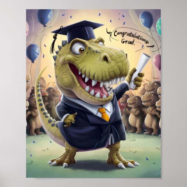 Trex i hätta och gåslever med examensbevis poster (Framsidan)