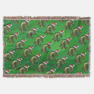 TRex i Santa Hat på Grönt Mysfilt