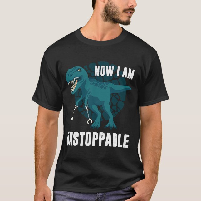 Trex Im ej stoppbart - Dinosaur är omöjlig att sto T Shirt (Framsida)