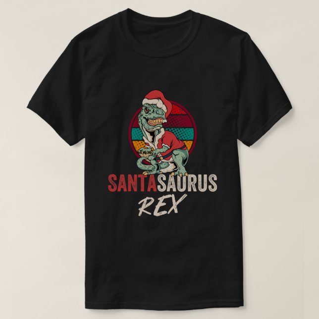 Trex jul Shirt Santasaurus Rex Dinosaur Julafton T (Design framsida)