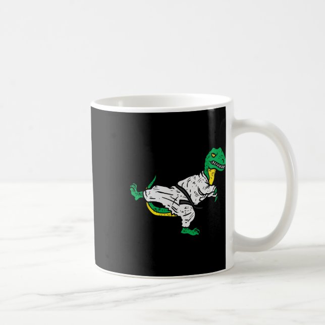 Trex Karate Taekwondo Black Bälte Funny Dinosaur M Kaffemugg (Höger)
