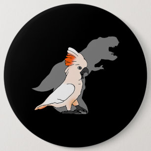 TRex Moluccan Cockatoo Shadow Dinosaur Bird Älskar Knapp