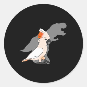 TRex Moluccan Cockatoo Shadow Dinosaur Bird Älskar Runt Klistermärke