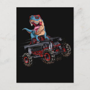 Trex Monster Lastbil Dirt Tävling Dinosaur Vykort