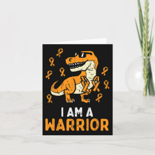 Trex Orange Ribbon Im A Warrior Leukemia Awareness Kort