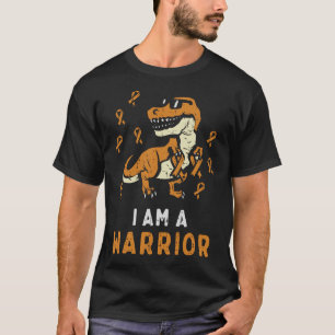 Trex Orange Ribbon Im A Warrior Leukemia Awareness T Shirt