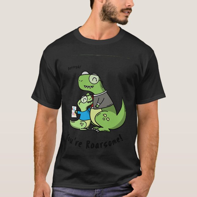 Trex pappa Child Dinosaur Sentimental Gift for Pap T Shirt (Framsida)