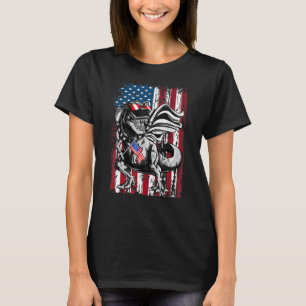Trex Popsicle USA flagga 4:e juli dosinosaur T Shirt