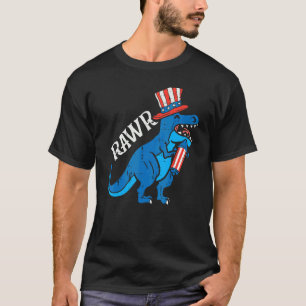 Trex Rawr US Flagga Hat Firecracker Dino 4:e juli T Shirt