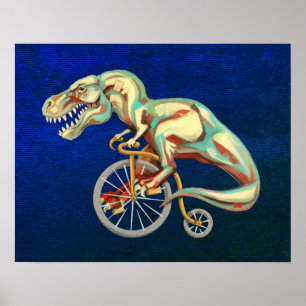 TRex Riding a Bicycle Poster