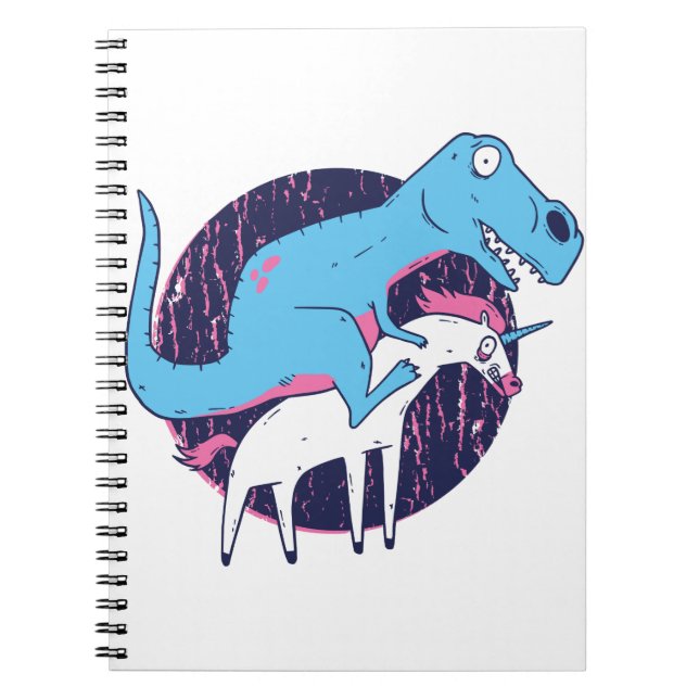 Trex Riding Unicorn Anteckningsbok (Framsidan)