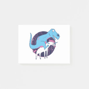 Trex Riding Unicorn Post-it Block