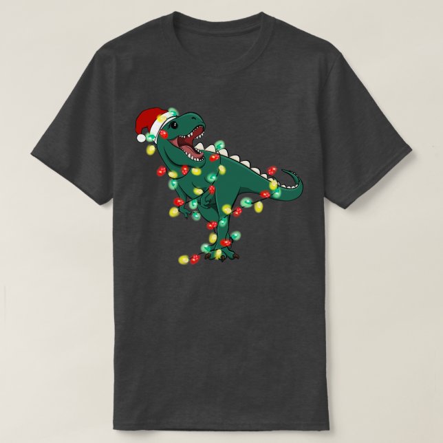 TRex Santa Ljus T Shirt (Design framsida)