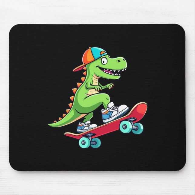 Trex Skateboardåkare Dino Dinosaur Skridsko Skateb Musmatta (Framsidan)