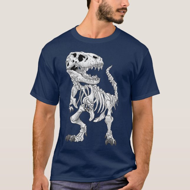 TRex Skeleton Dino ben paleontolog Fossil T Shirt (Framsida)