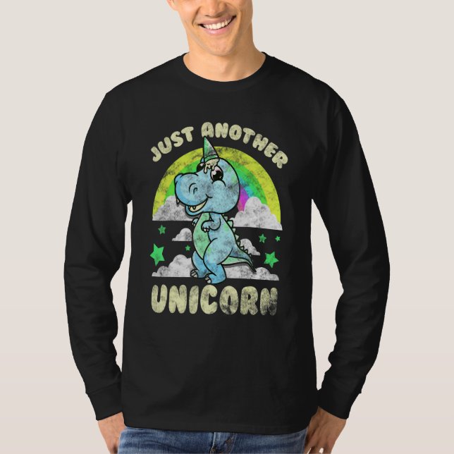 Trex Unicorn Inspired Ice Cream Cone Horn Related T Shirt (Framsida)