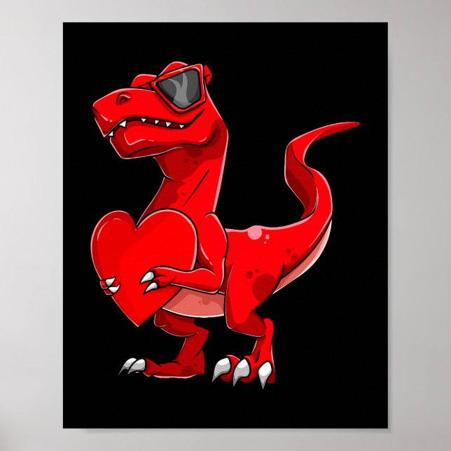 Trex Valentines day Apparel Youth Småbarn Boy Kid Poster (Framsidan)