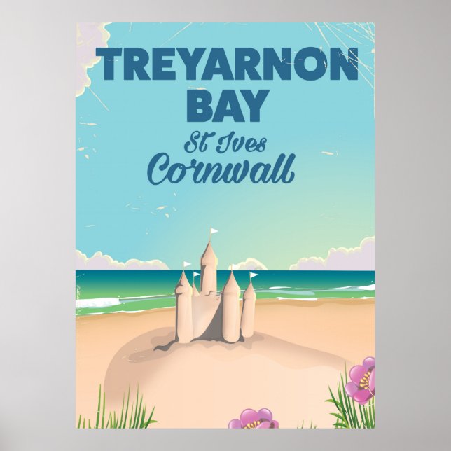 Treyarnon Bay, Cornwall resemässionsaffisch Poster (Framsidan)