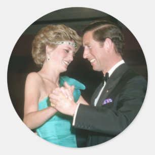 TRH Prince & Princess of Wales Australia Runt Klistermärke