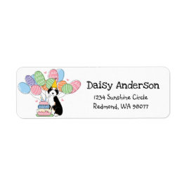 Tri Aussiedoodle Födelsedagsfest Returadress Returadress Etikett