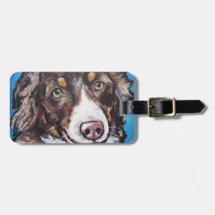 Tri australian shepherd för choklad bagagebricka