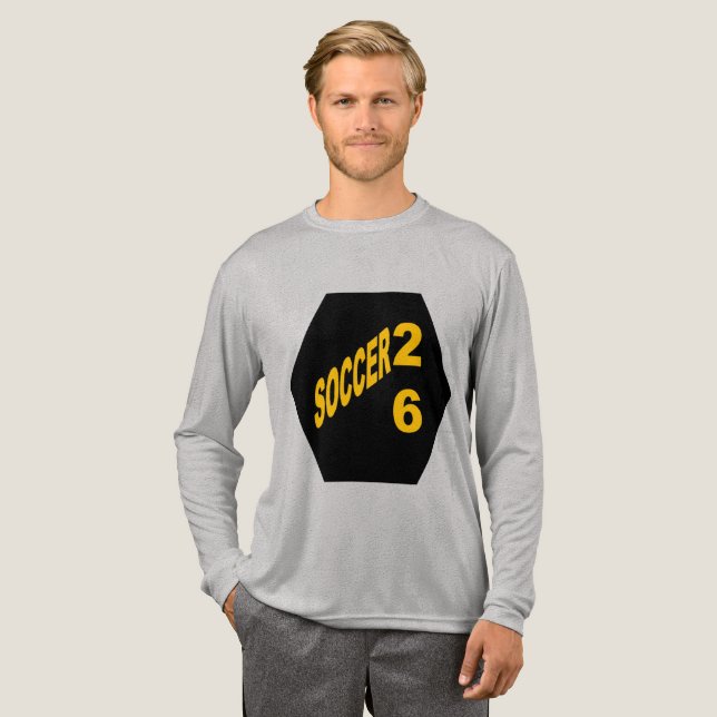 Tri-blend långärmad skjorta grå  FOTBOLL 26 T Shirt (Hel framsida)