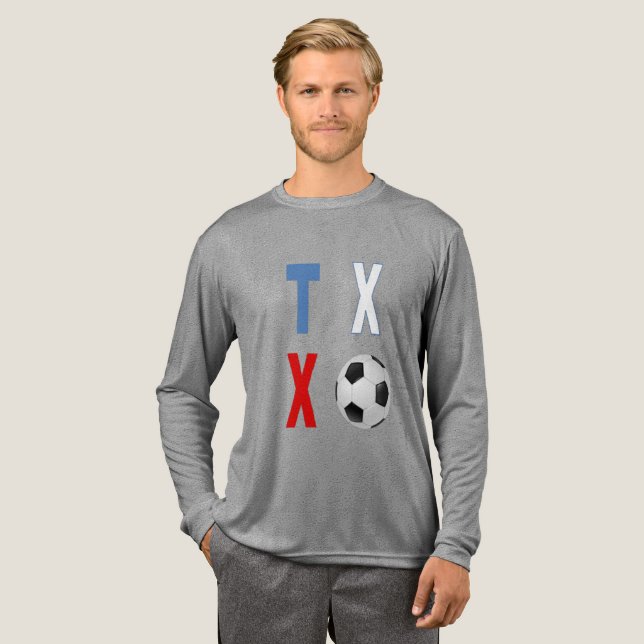 Tri-blend långärmad skjorta grå TEXAS  SPORT  T Shirt (Hel framsida)