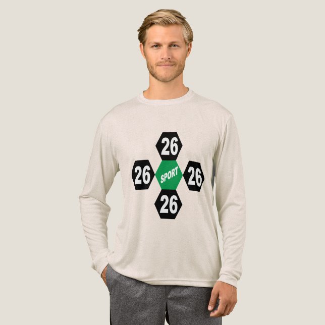 Tri-blend långärmad skjorta havregrynsbrun DESIGN  T Shirt (Hel framsida)