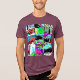 Tri-blend T-Shirt – Abstrakt Rutnät