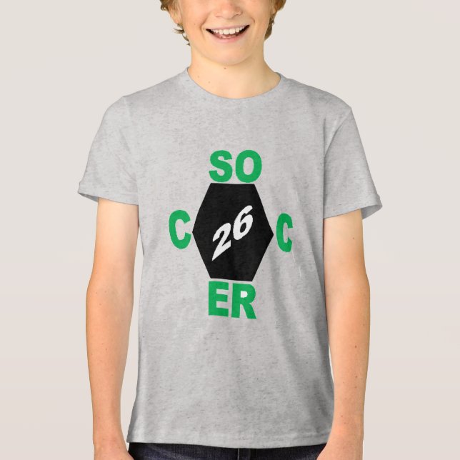 Tri-blend T-Shirt grå  DESIGN SOCCER 26 (Framsida)