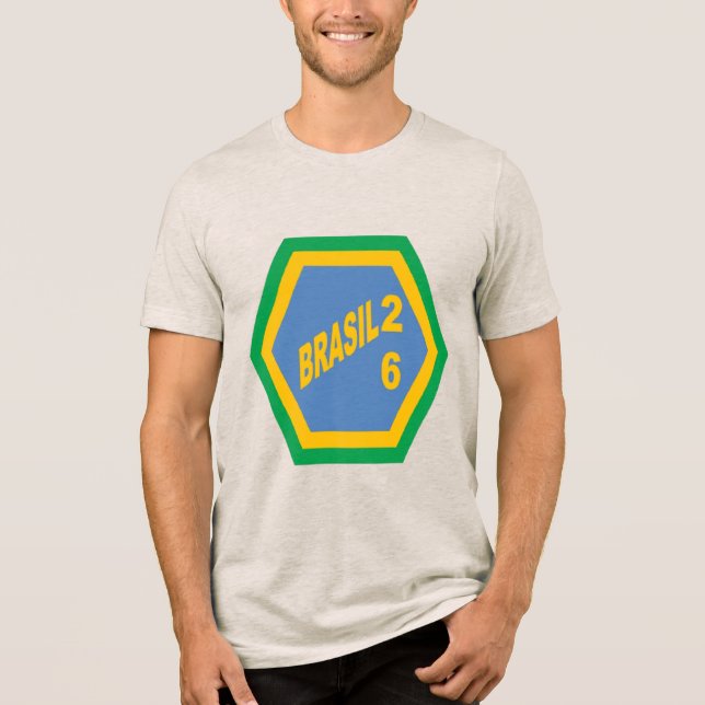 Tri-blend T-Shirt  havregrynsbrun  BRASILIEN  26 (Framsida)