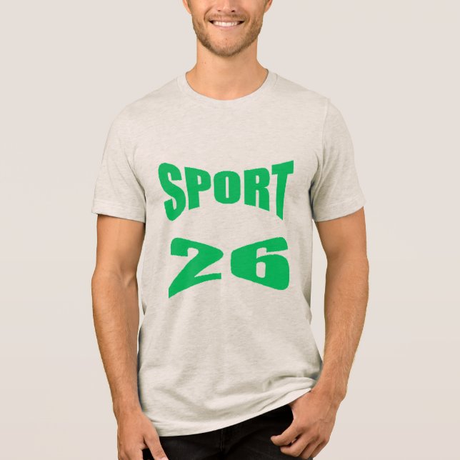 Tri-blend T-Shirt havregrynsbrun SPORT 26 (Framsida)