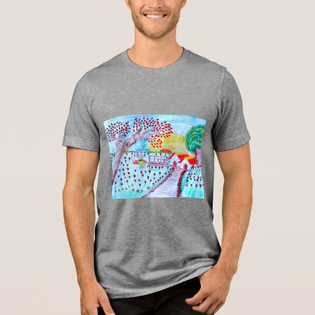 Tri-blend T-shirt med framsidetryck (Framsida)