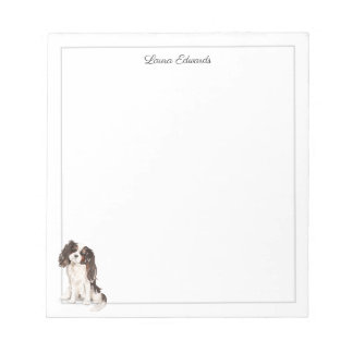 Tri Color Cavalier King Charles Spaniel Border Anteckningsblock