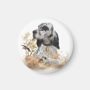Tri Color Engelsk Setter Konst, morkulla jakt Magnet