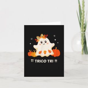 Tri Cute Halloween Spooky Mexican Ghost Spanglish Kort