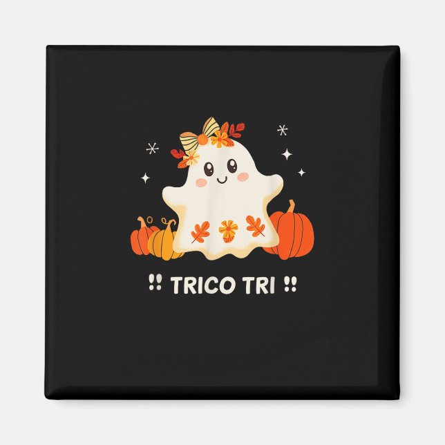Tri Cute Halloween Spooky Mexican Ghost Spanglish Magnet (Framsidan)