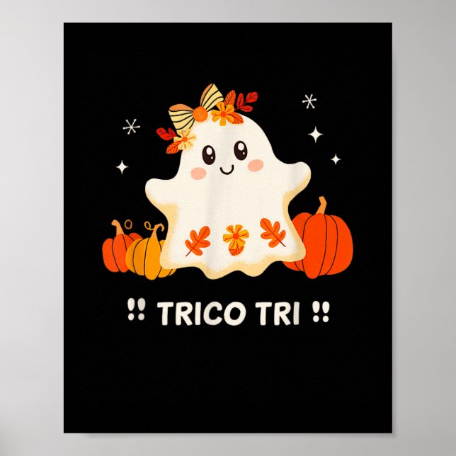 Tri Cute Halloween Spooky Mexican Ghost Spanglish Poster (Framsidan)