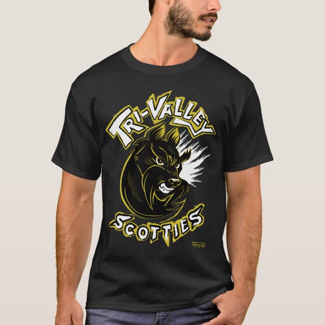 Tri-Dal Scotties - svart T-shirt (Framsida)