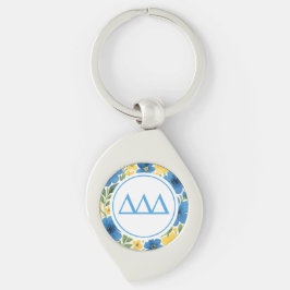 Tri Delta Swirl Silverfärgad Nyckelring